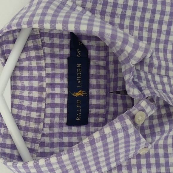 Ralph Lauren Men's Dress Shirt S, Purple/white Check - Picture 3 of 5